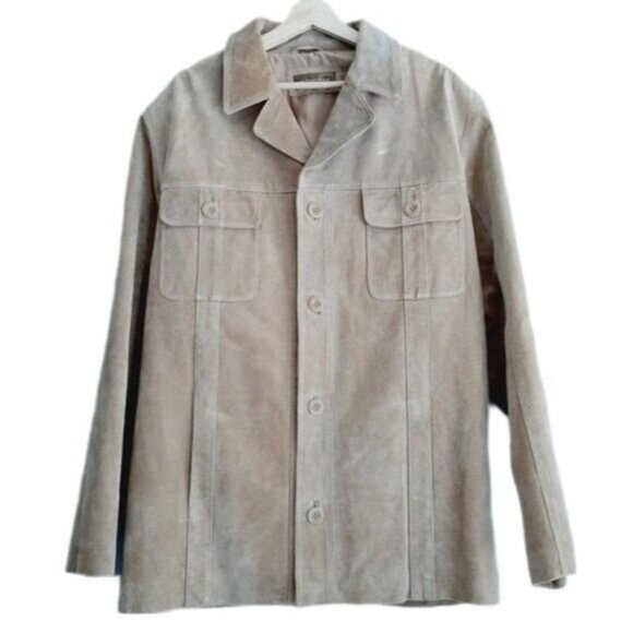 HATAWAY Vintage Genuine Suede Blazer Jacket Light Tan Men's Sz XL - Picture 1 of 13